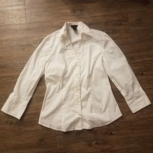 Ann Taylor white blouse 0P 3/4 sleeve